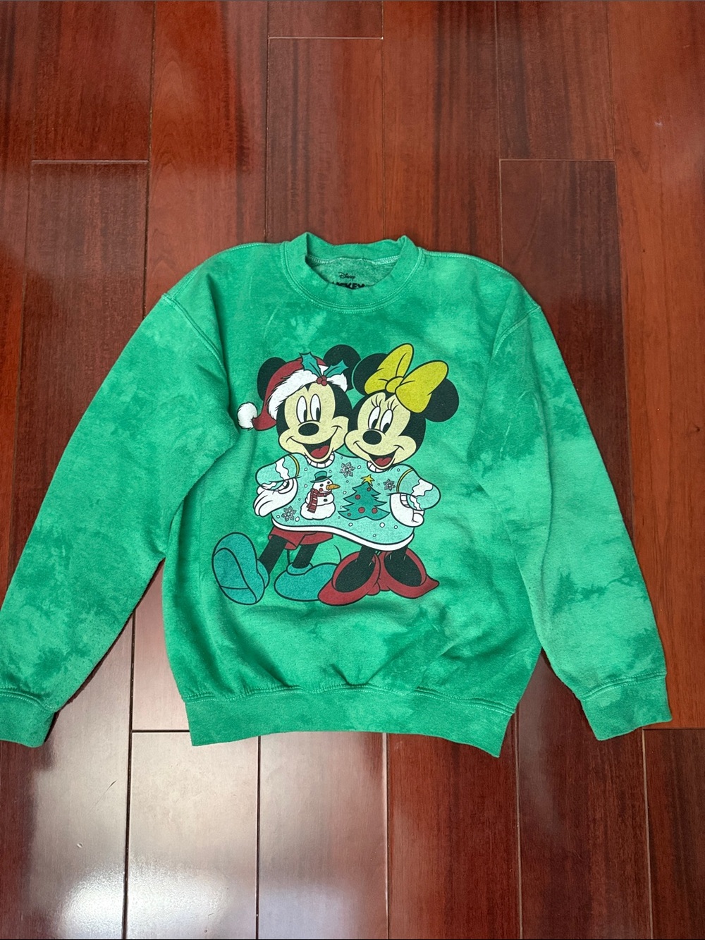 Disney Green Mickey & Minnie Holiday Sweatshirt